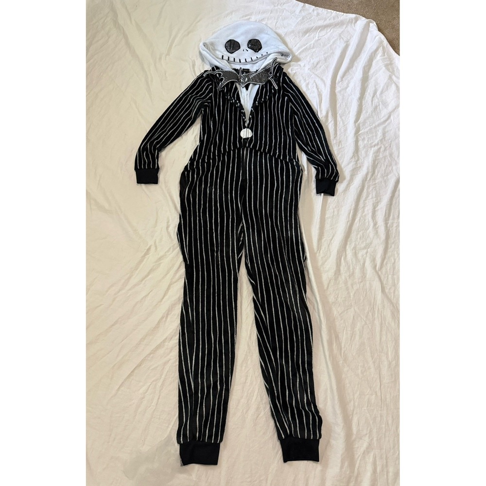 Nightmare Before Christmas Jack the Skeleton Adult One-Piece Pajamas Costume M